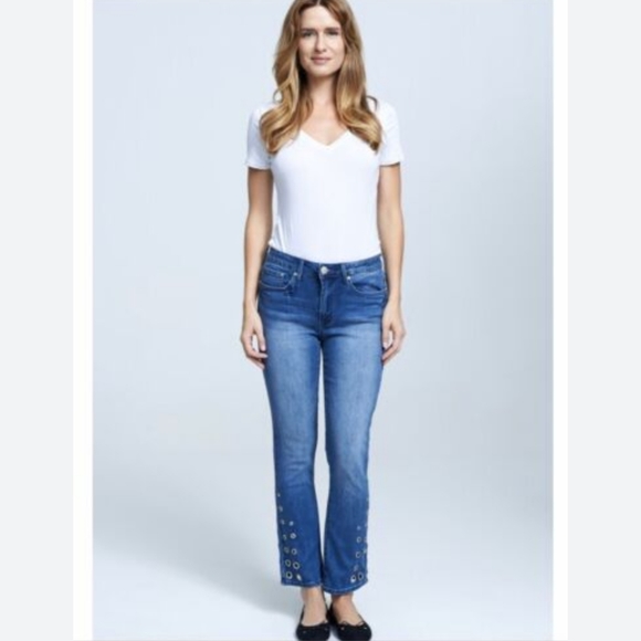 Seven 7 Reeves NWOT Mid Rise Micro Boot Ankle Jeans Ladies Grommets Size 8 - Picture 3 of 14